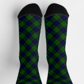 Chaussette Dundas tartan bleu vert plaid (Haut)