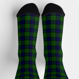 Chaussette Dundas tartan bleu vert plaid