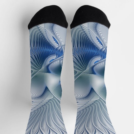 Chaussette Dynamic Fantasy Abstract Blue Tones Fractal Art (Haut)