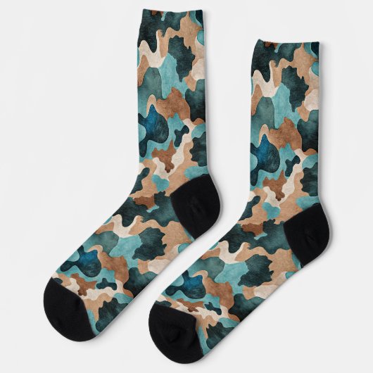 Chaussette Earth Tones Camouflage Seamless Pattern (Gauche)