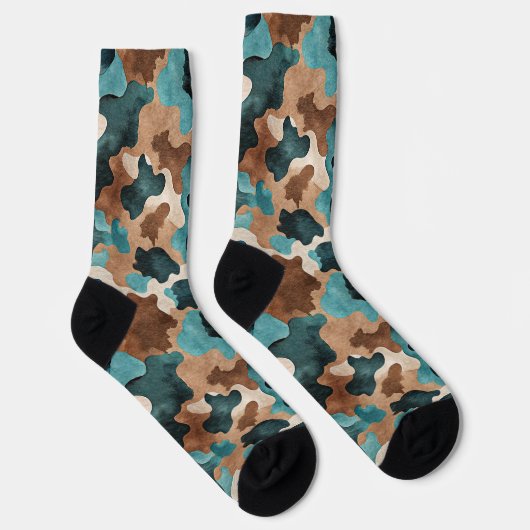 Chaussette Earth Tones Camouflage Seamless Pattern (Droite)