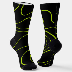 Chaussette Ebb et flux 2 en Lime vert et noir