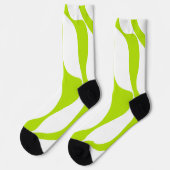 Chaussette Ebb et flux 4 en Lime vert et blanc (Gauche)