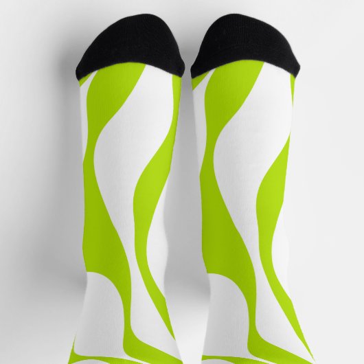 Chaussette Ebb et flux 4 en Lime vert et blanc (Haut)