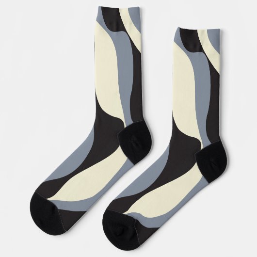 Chaussette Ebb et flux 4 en noir, gris et crème (Gauche)