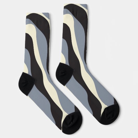 Chaussette Ebb et flux 4 en noir, gris et crème (Droite)