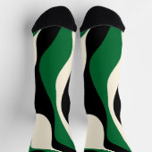 Chaussette Ebb et flux 4 en vert, crème et noir (Haut)