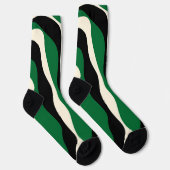 Chaussette Ebb et flux 4 en vert, crème et noir (Droite)