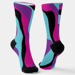 Chaussette Ebb et flux 4 - rose, pourpre, bleu et noir