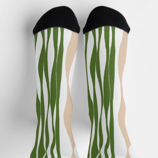 Chaussette Ebb et flux - Blanc, Sable et Palm Green (Haut)