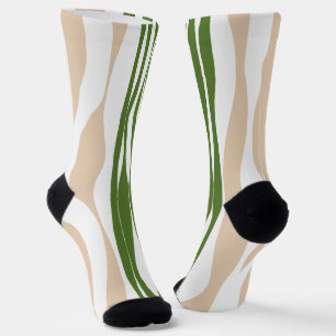 Chaussette Ebb et flux - Blanc, Sable et Palm Green