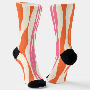Chaussette Ebb et flux - rose, orange et crème