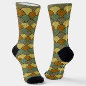 Chaussette Écaille de dragon, éventails, vagues, Seigaiha, ca (Angulaire)