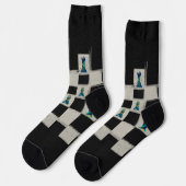 Chaussette Échecs et marbre composition des pièces d'échecs (Gauche)