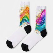 Chaussette éclaboussure arc-en-ciel (Gauche)