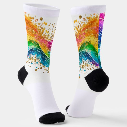 Chaussette éclaboussure arc-en-ciel (Angulaire)