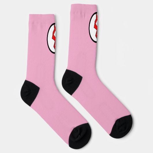 Chaussette Éclair rose rouge de super-héros Halloween (Droite)