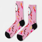 Chaussette Éclair rose rouge Halloween (Gauche)