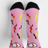 Chaussette Éclair rose rouge Halloween (Haut)