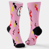 Chaussette Éclair rose rouge Halloween (Angulaire)