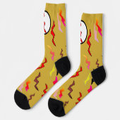 Chaussette Éclair rouge doré Halloween (Gauche)