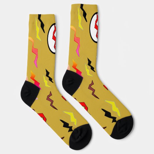 Chaussette Éclair rouge doré Halloween (Droite)