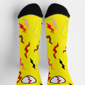 Chaussette Éclair rouge jaune vif Halloween (Haut)