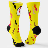 Chaussette Éclair rouge jaune vif Halloween (Angulaire)