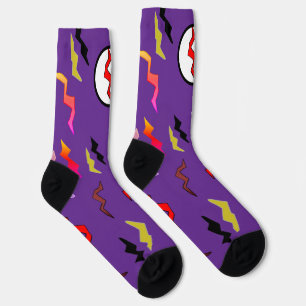 Chaussette Éclair rouge violet Halloween