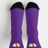 Chaussette Éclair Rouge Violet Super-héros Halloween (Haut)