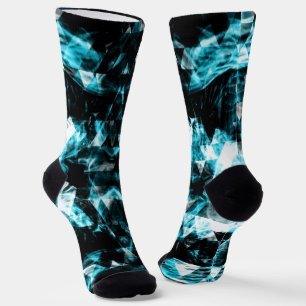 Chaussette Éclairage des flammes triangulaires bleues brillan