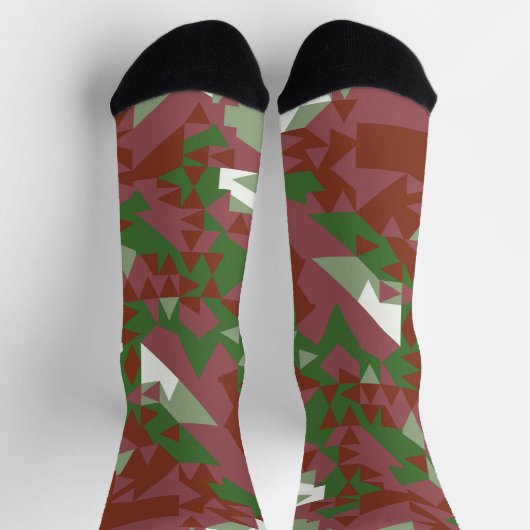 Chaussette Eclectique Mod Retro Motif de Noël géométrique (Haut)