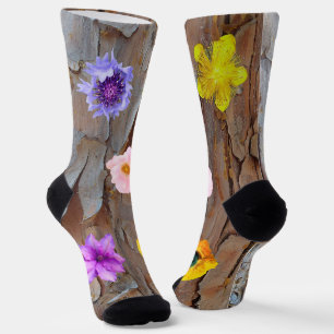 Chaussette Écorce et fleurs
