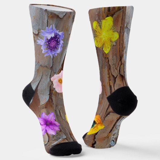 Chaussette Écorce et fleurs (Angulaire)