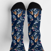 Chaussette Ecosse Aigle Chardon Bluebell modèle floral (Haut)