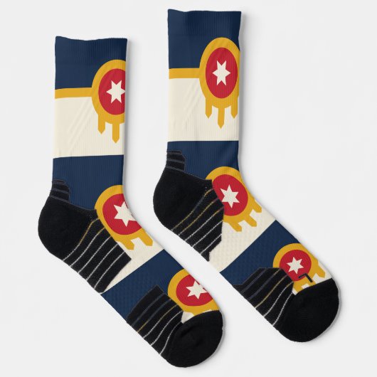 Chaussette Écran d'athlétisme avec drapeau de Tulsa, Oklahoma (Droite)