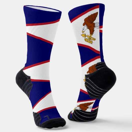 Chaussette Écran d'athlétisme avec drapeau des Samoa américai (Angulaire)