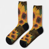 Chaussette Écran de l'âme de tournesol jaune monogramme (Gauche)