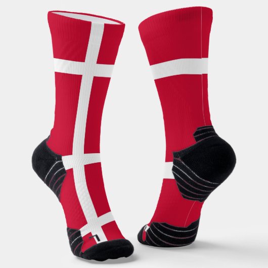 Chaussette Écran sportif avec drapeau du Danemark (Angulaire)