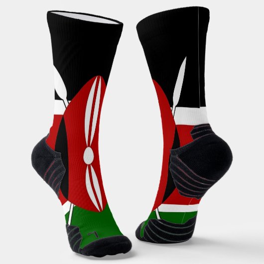 Chaussette Écran sportif avec drapeau du Kenya (Angulaire)