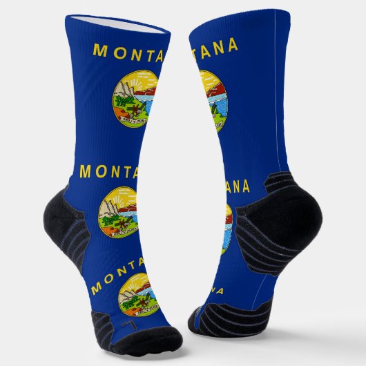 Chaussette Écran sportif avec drapeau du Montana (Angulaire)