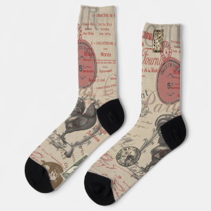 Chaussette Écriture vintage de français Paris Typographie de
