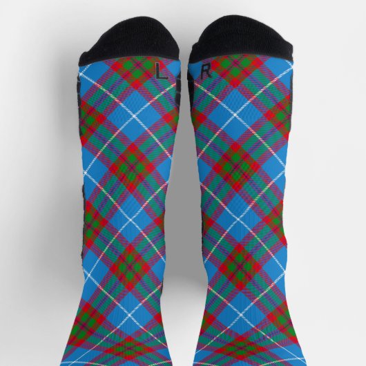 Chaussette Edinburgh City Tartan Plaid Blue Red Purple (Haut)