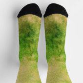 Chaussette Eerie Green Yellow Abstract Design Aquarelle (Haut)