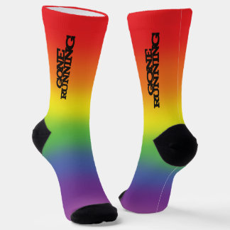 Chaussette Effet Arc-en-ciel coloré Gone Running Text Socks