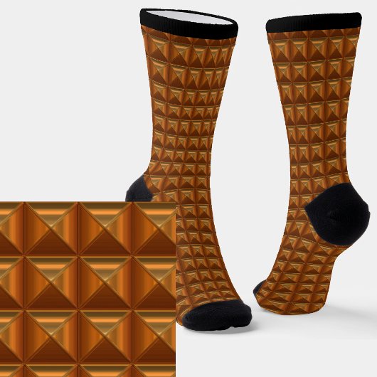 Chaussette Effet de gaufre de bloc métallique Brown