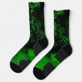 Chaussette Effet Paint Splatter vert & noir (Gauche)