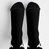 Chaussette Éffrayant blanc noir chat fun mignon moderne Hallo (Haut)