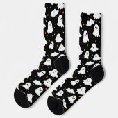 Chaussette Éffrayant mignon Halloween Ghost Nuageux Star Sky (Gauche)
