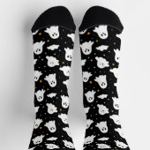 Chaussette Éffrayant mignon Halloween Ghost Nuageux Star Sky (Haut)